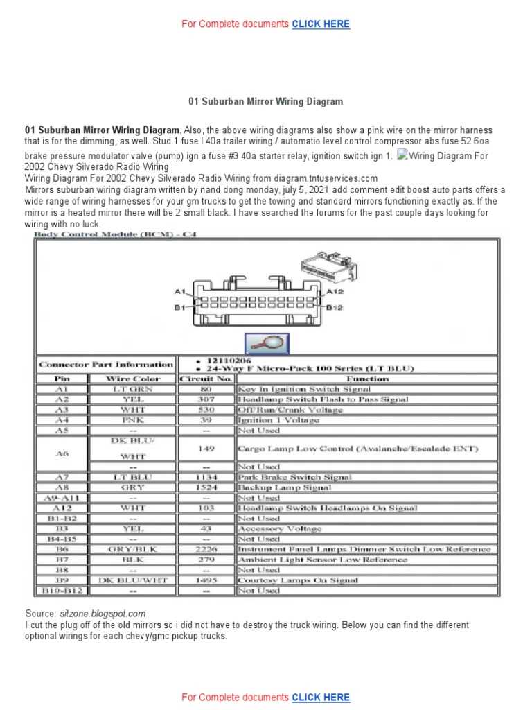 01 chevy silverado radio wiring diagram