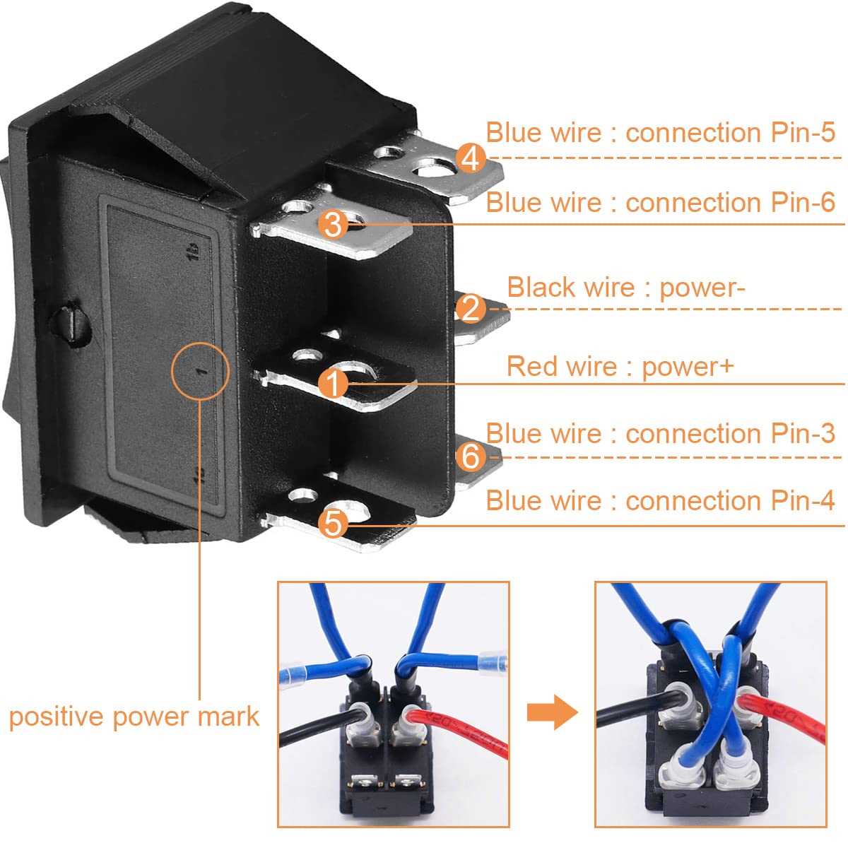 12 volt 6 pin rocker switch wiring diagram