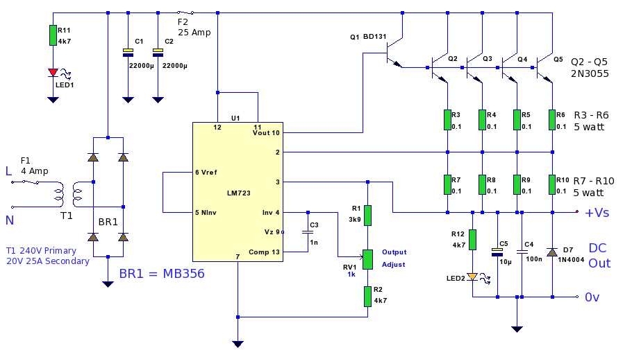 12v power supply wiring diagram