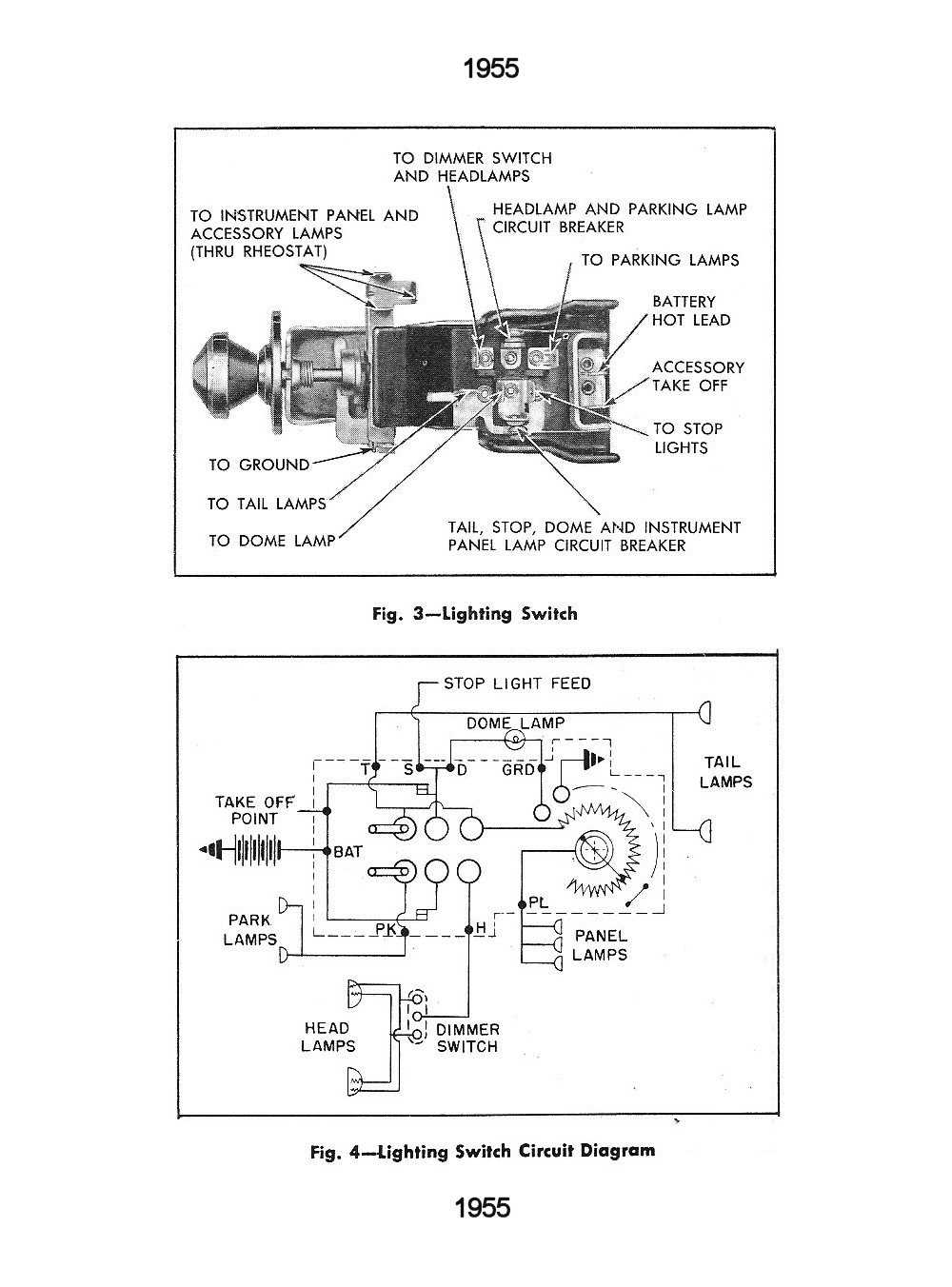 1955 chevy headlight switch wiring diagram