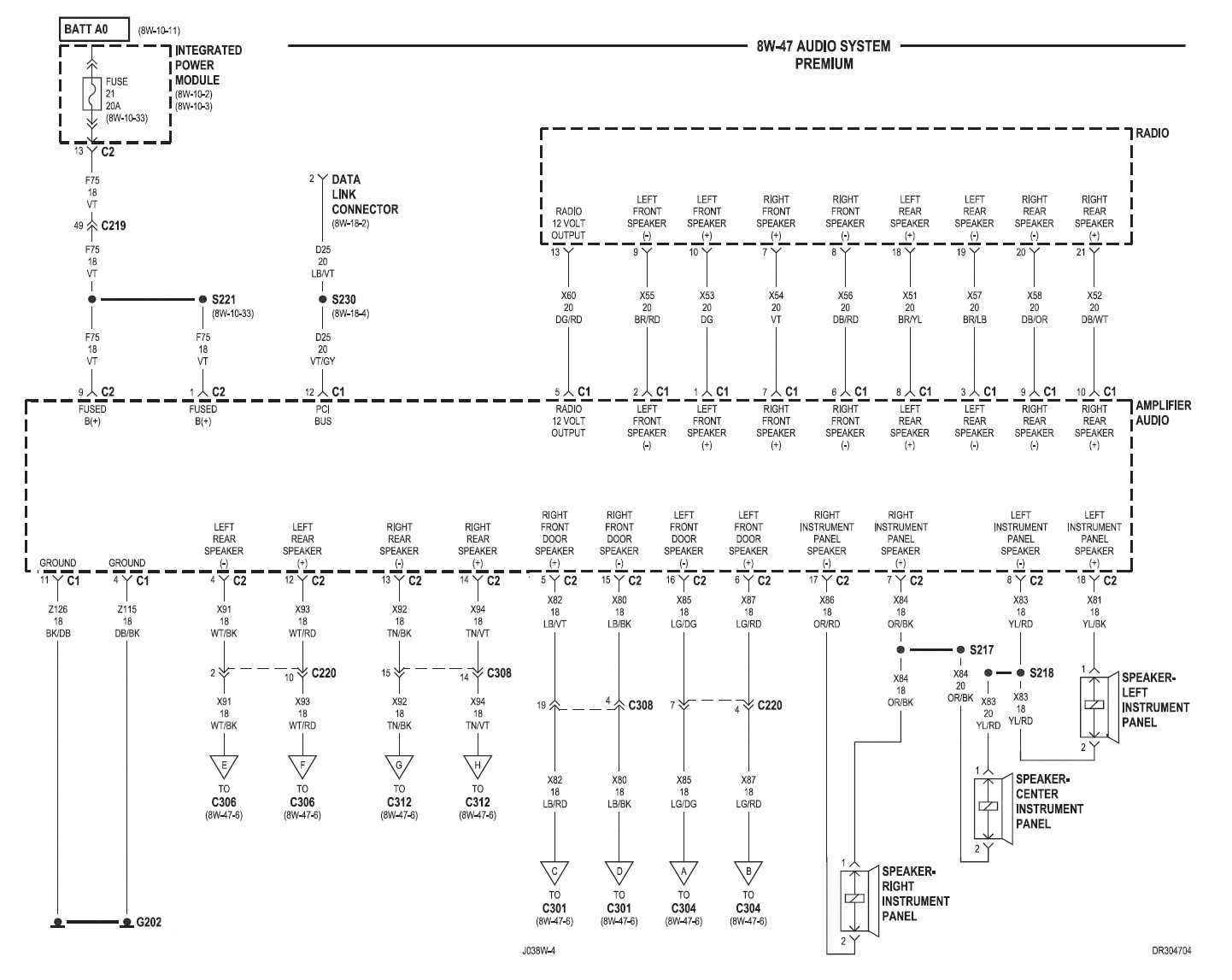 1998 dodge dakota radio wiring diagram