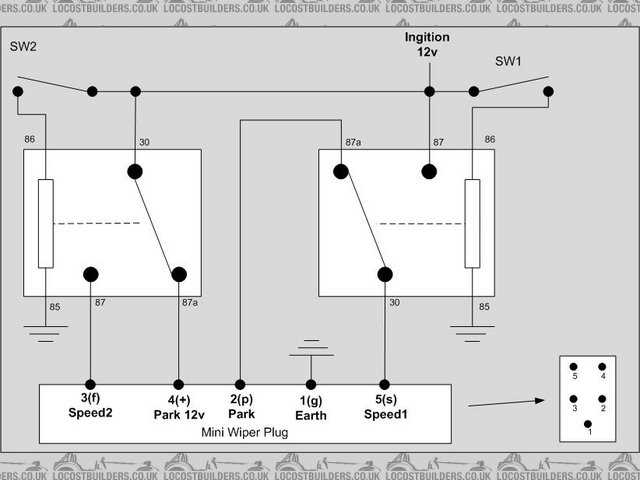 2 speed wiper motor wiring diagram