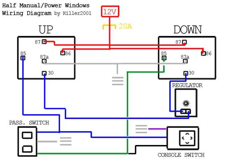 2 door power window wiring diagram