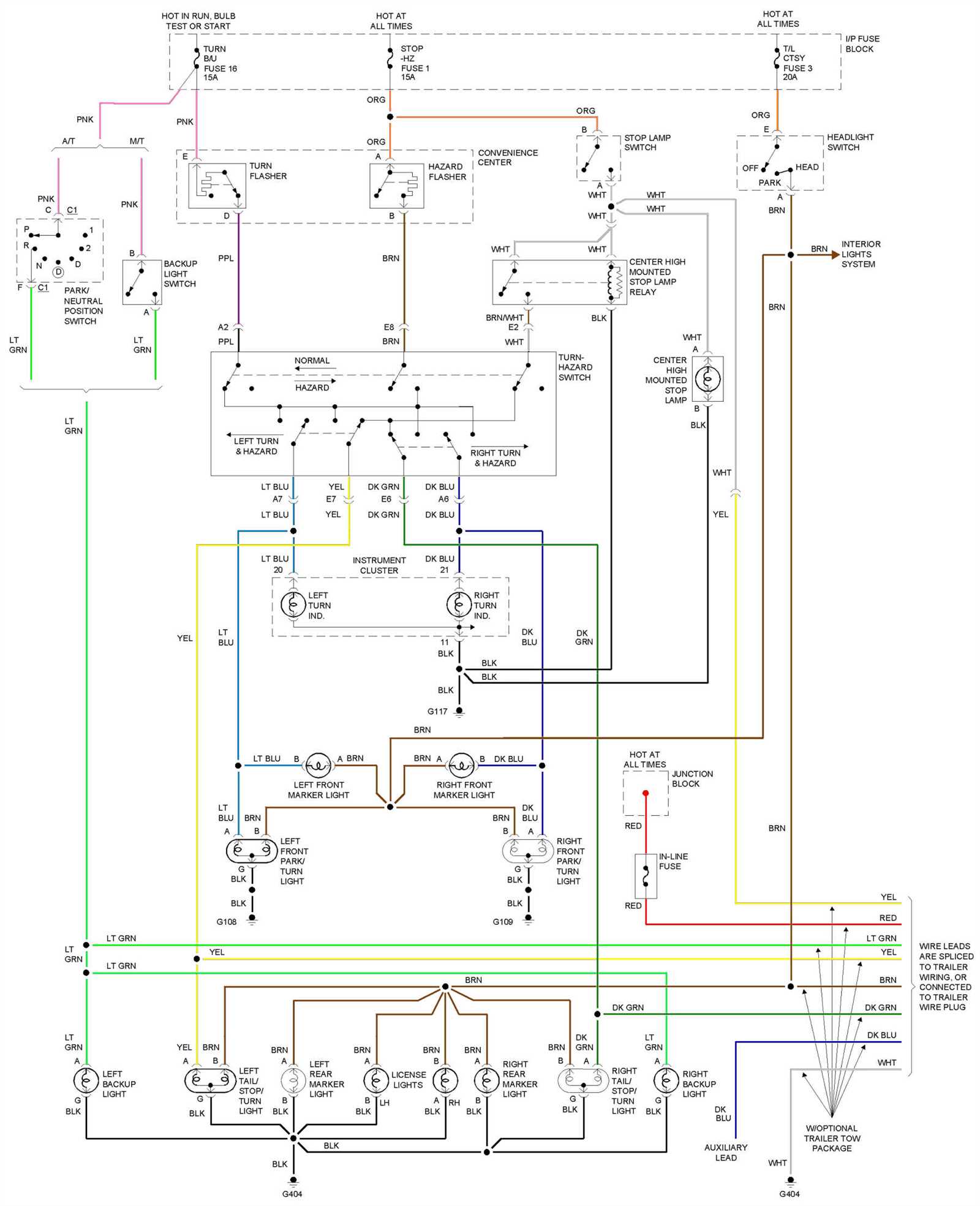 2000 s10 tail light wiring diagram