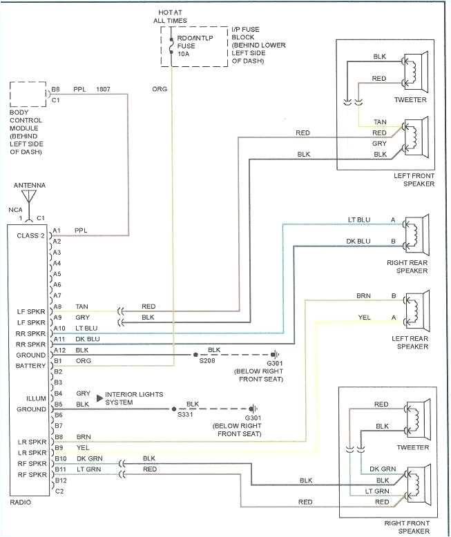 2002 chevy trailblazer radio wiring diagram