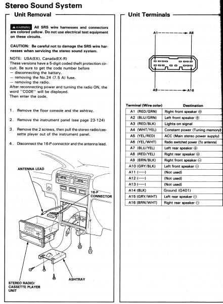 2007 honda civic radio wiring diagram