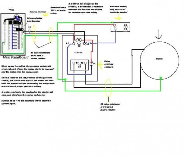 220 volt air compressor pressure switch wiring diagram