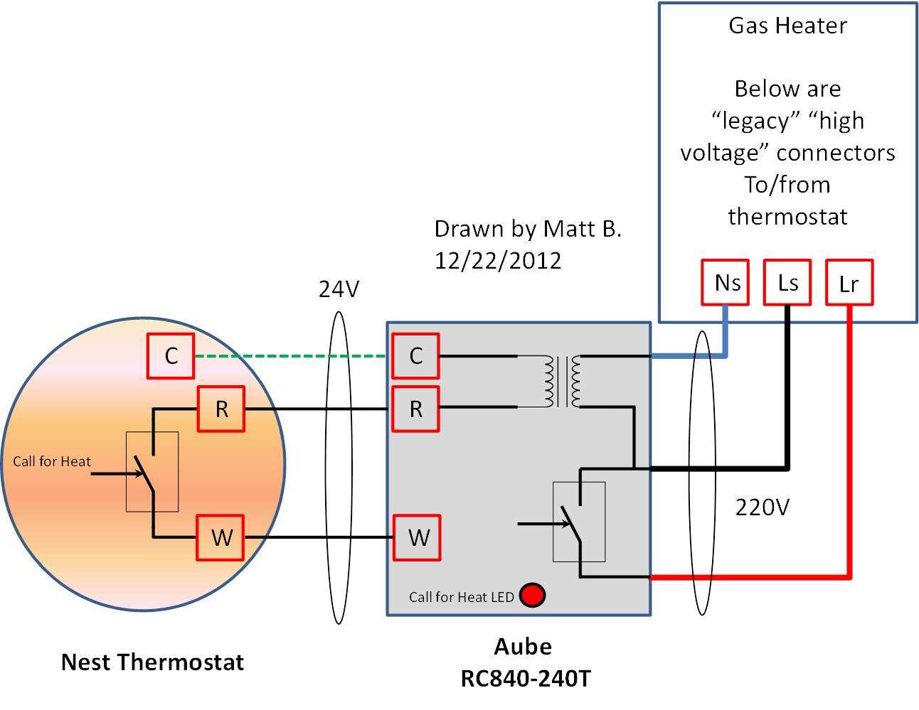 240 volt thermostat wiring diagram