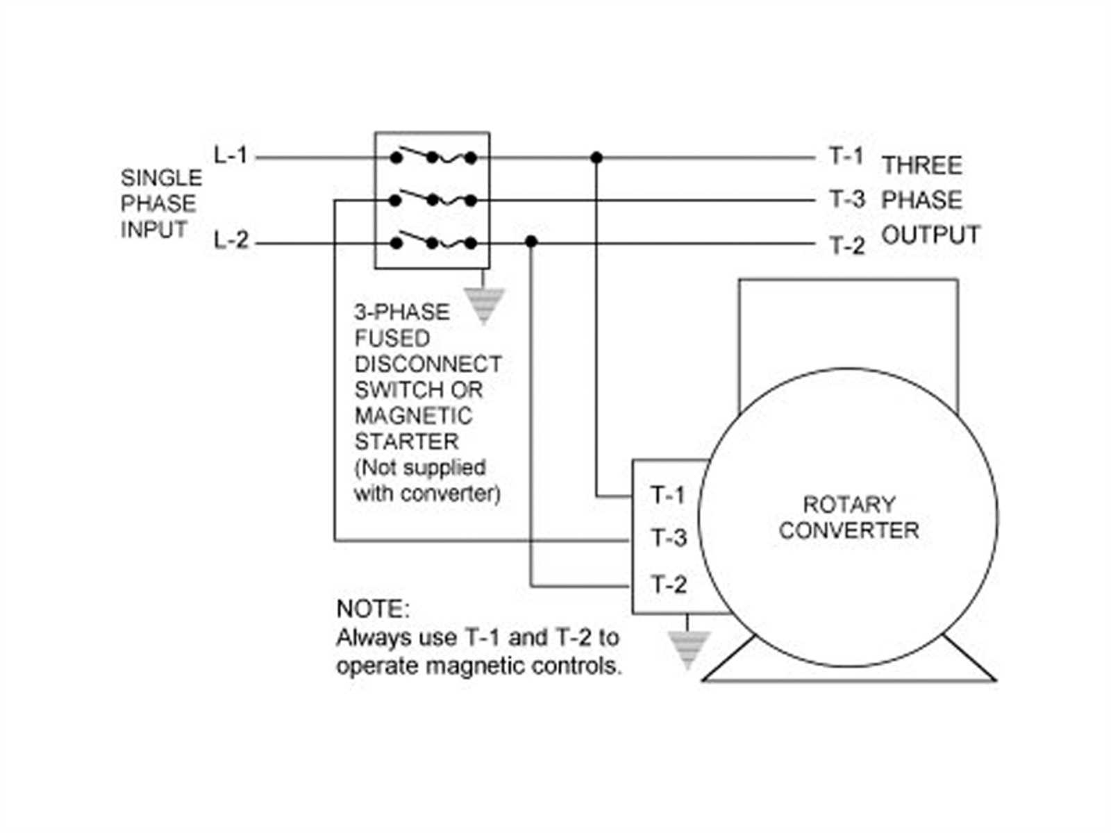 3 phase rotary phase converter wiring diagram