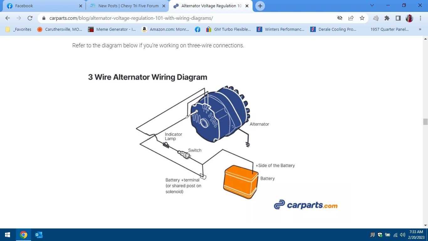 350 chevy alternator wiring diagram