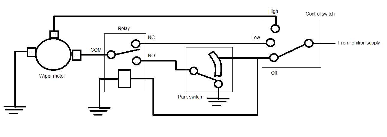 5 wire wiper motor wiring diagram