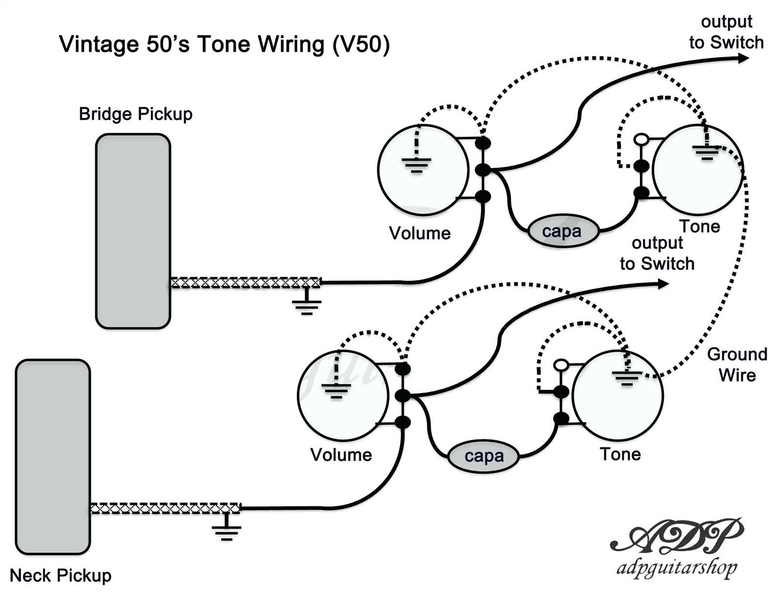 50s wiring les paul diagram