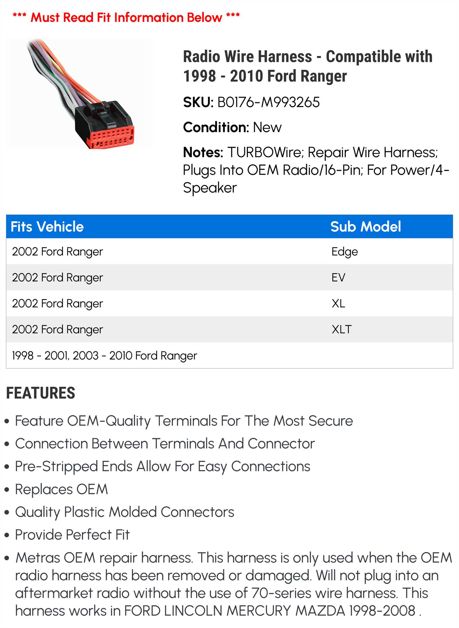 93 ford ranger stereo wiring diagram