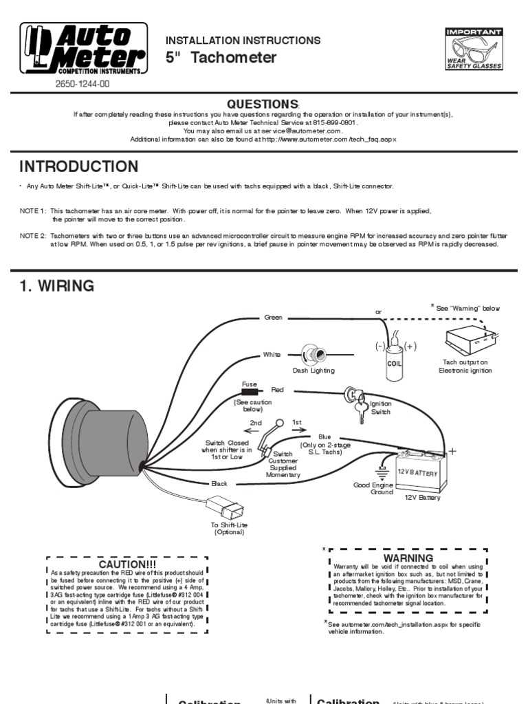 auto meter tachometer wiring diagram