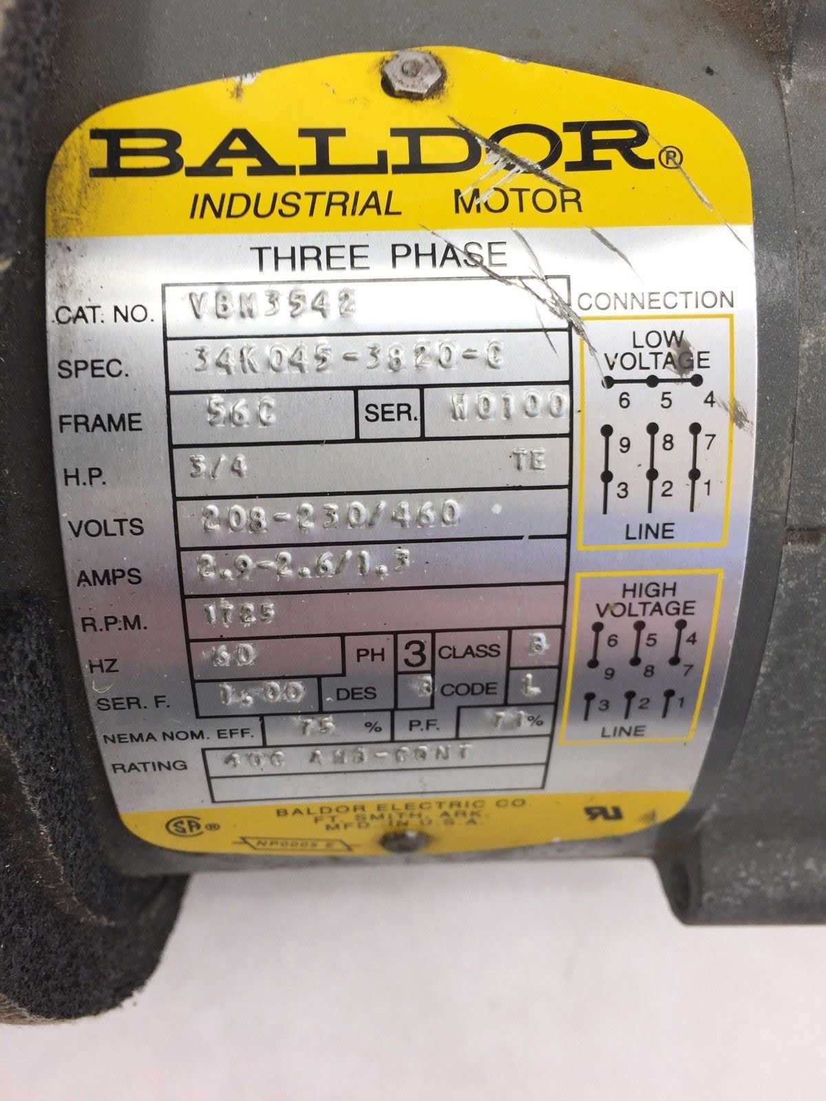 baldor industrial motor 3 phase wiring diagram