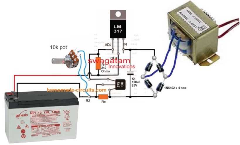 battery charger transformer wiring diagram