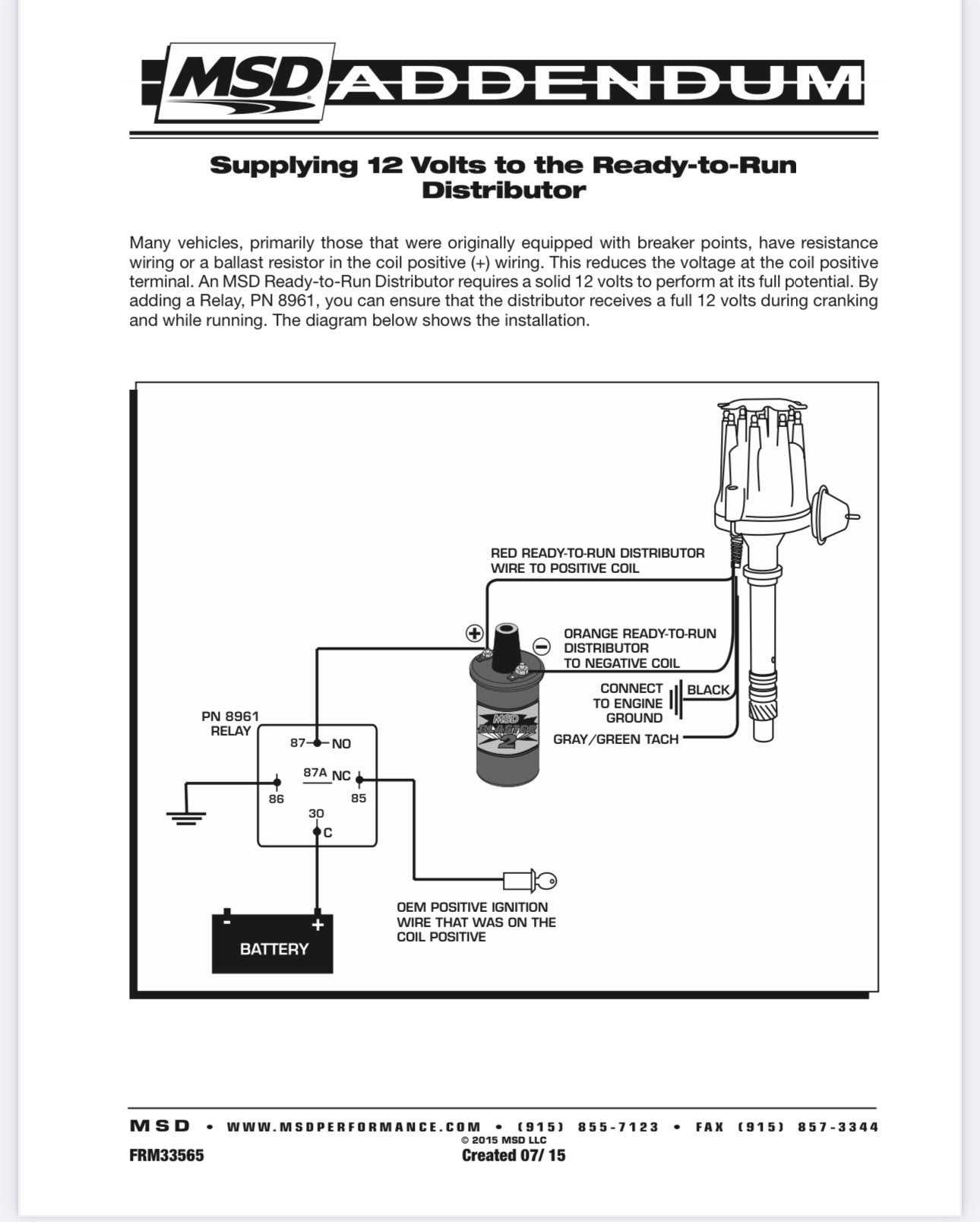 coil and distributor wiring diagram