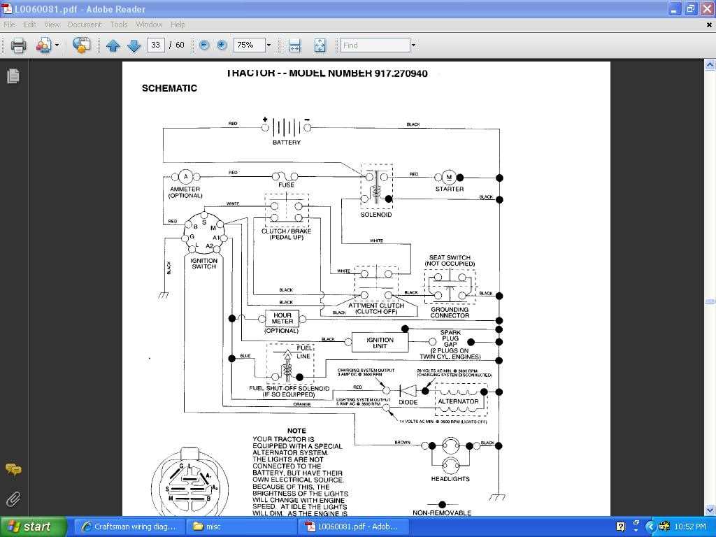 craftsman lawn mower model 917 wiring diagram