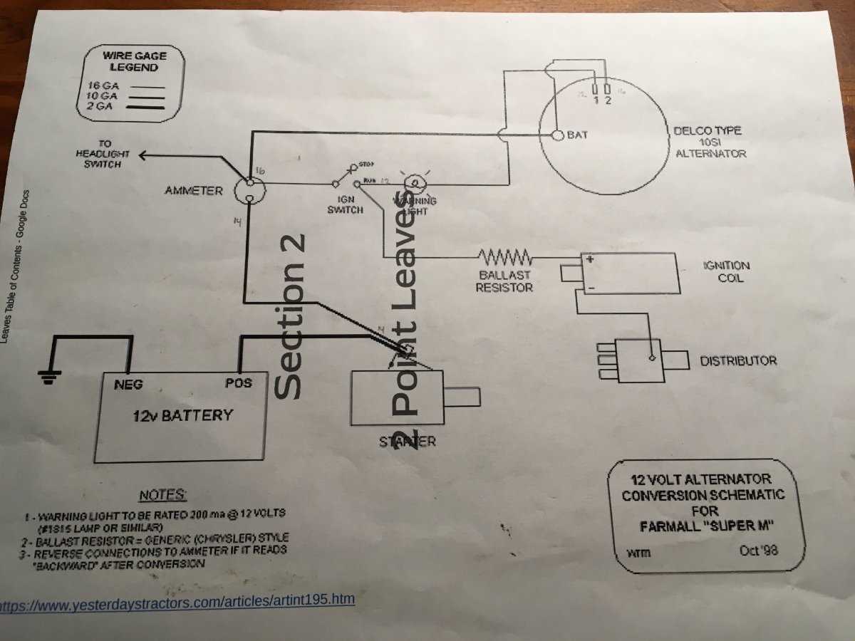 farmall h wiring diagram 6 volt