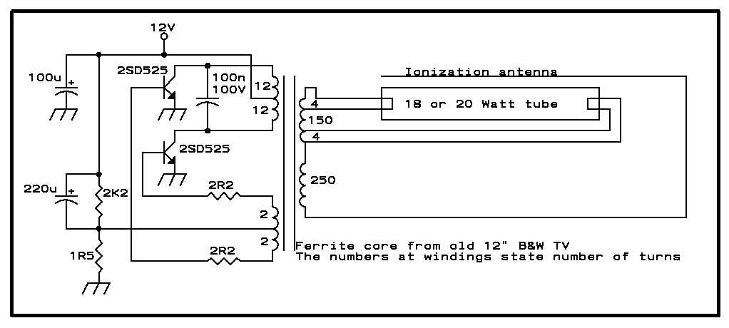 fluorescent tube wiring diagram