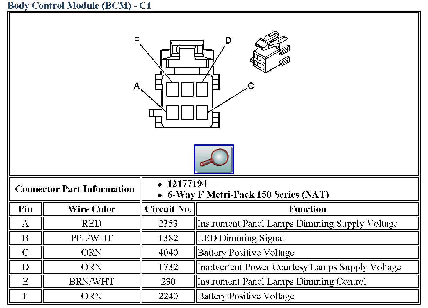 gm body control module wiring diagram