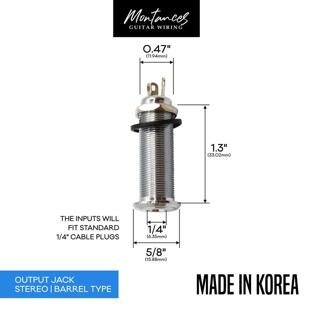 guitar barrel jack wiring diagram