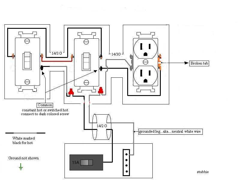 light switch with outlet wiring diagram