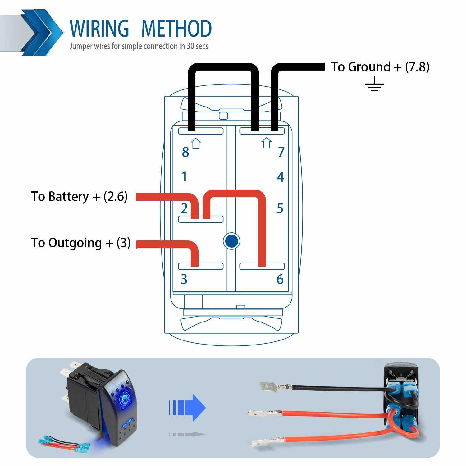 lighted 8 pin rocker switch wiring diagram