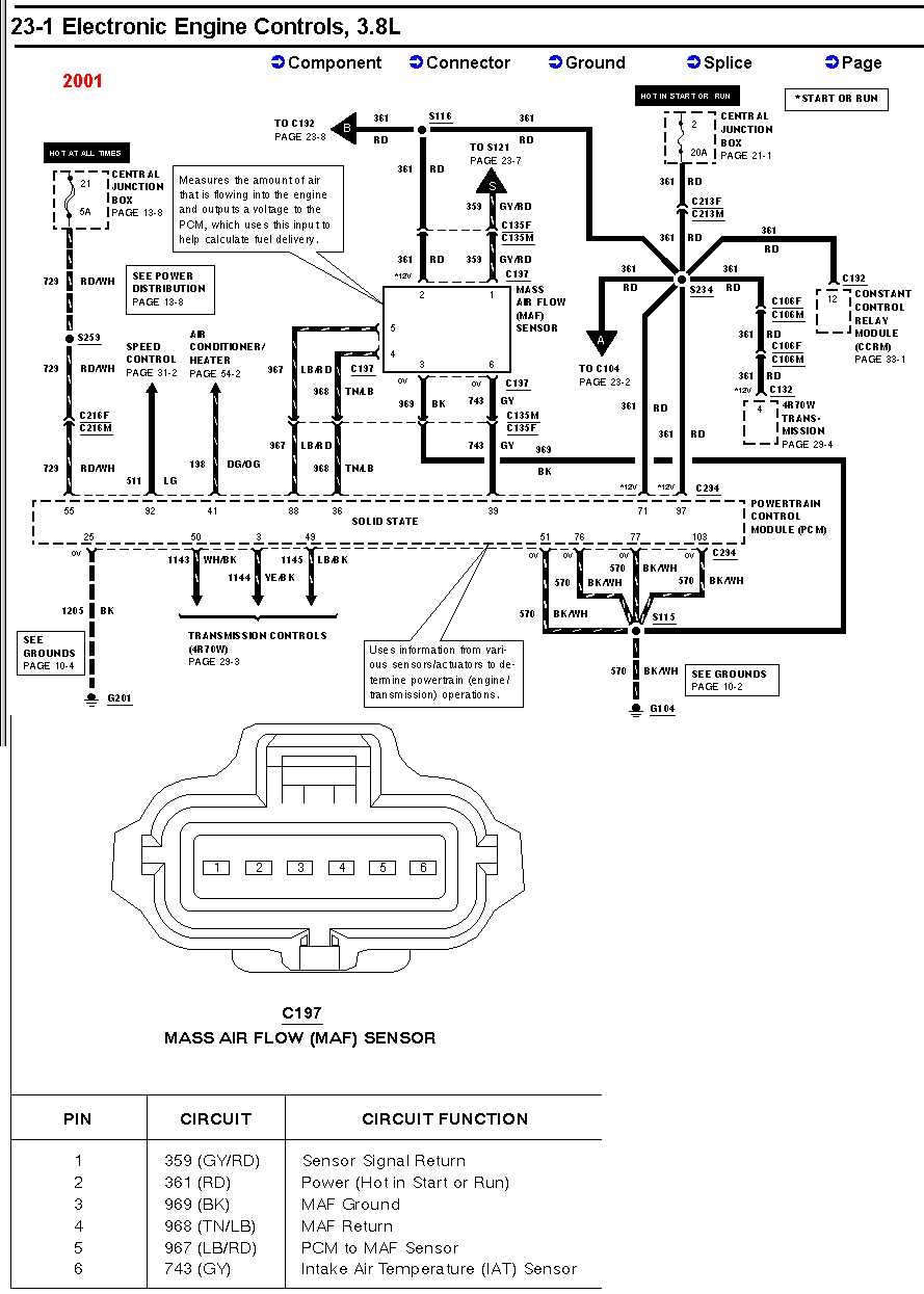 mass air flow wiring diagram