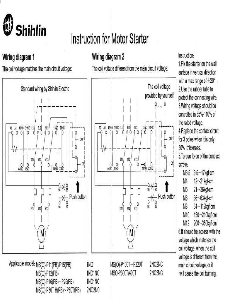 motor starter wiring diagram