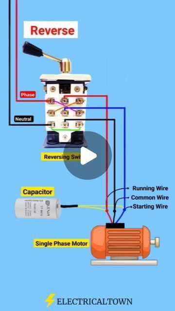 reversing a single phase motor wiring diagram