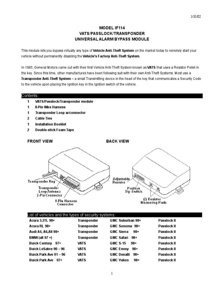 theft deterrent ignition switch wiring passlock bypass diagram