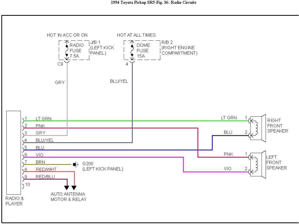 toyota tacoma radio wiring diagram