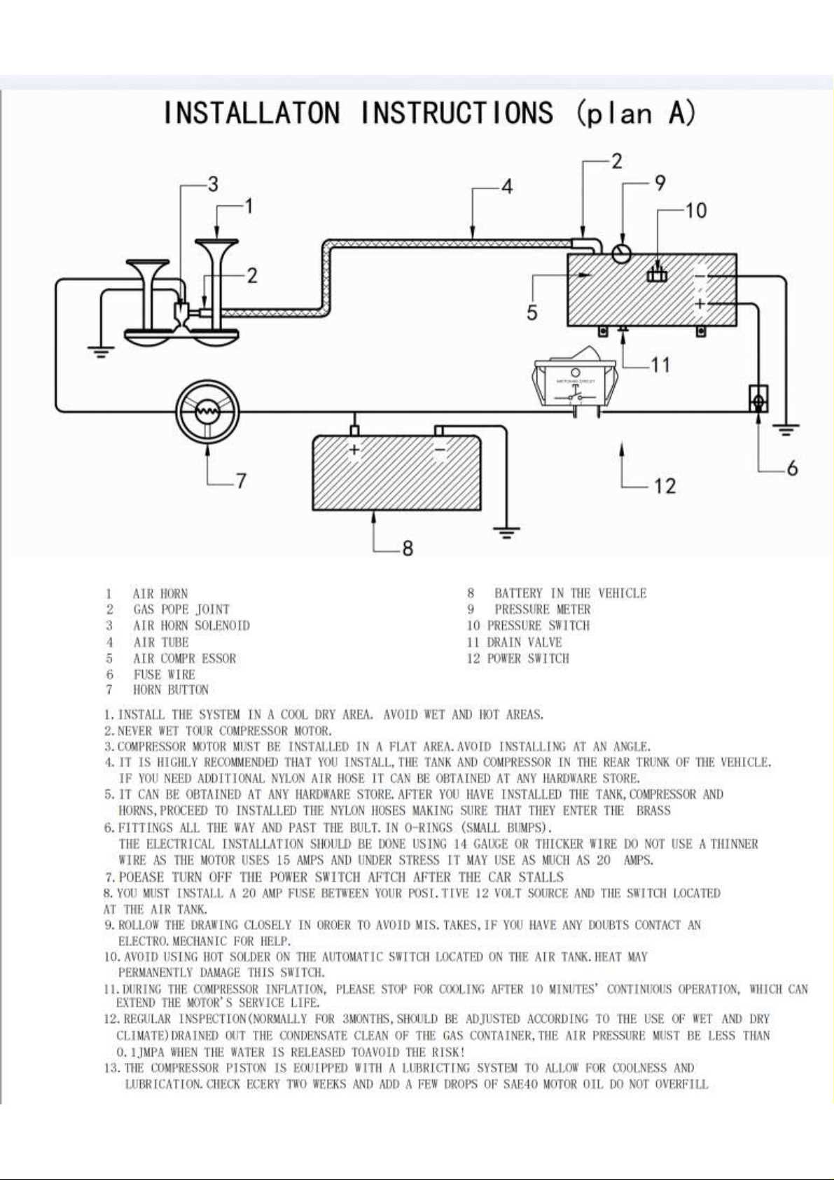 train horn wiring diagram