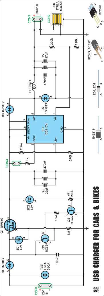 usb wiring diagram for charging