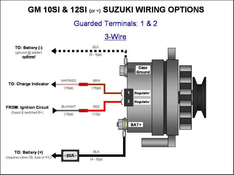 wiring diagram for 3 wire alternator