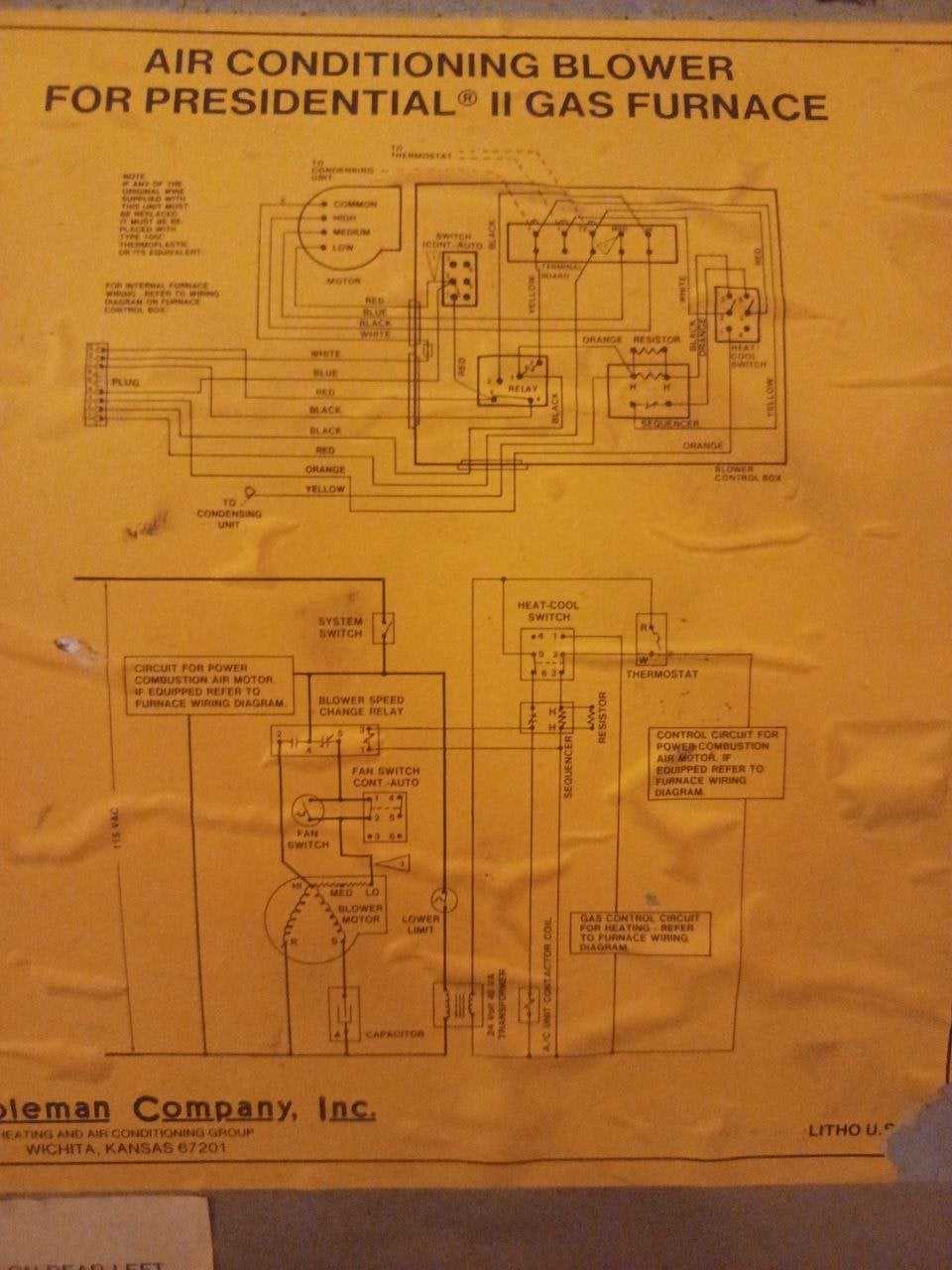 wiring diagram for coleman furnace