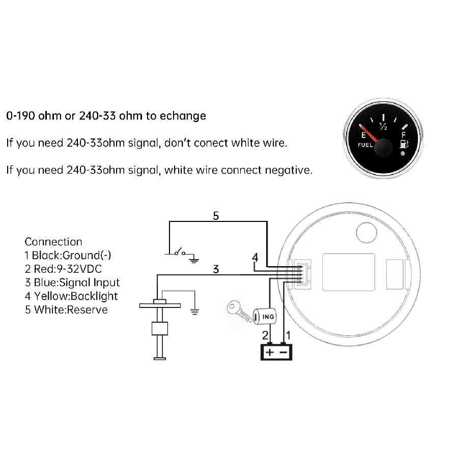 wiring diagram for fuel gauge on boat