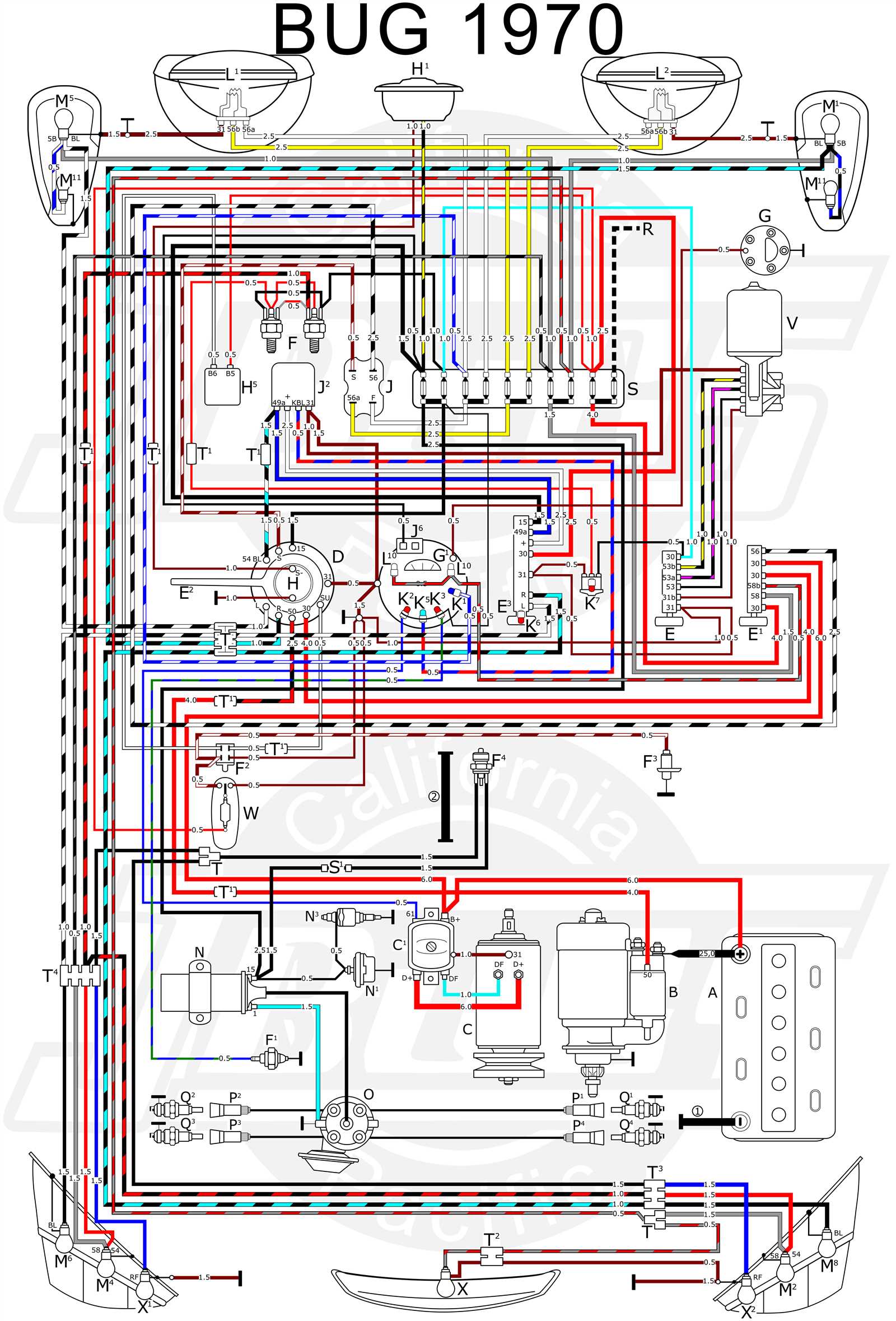 1970 vw beetle wiring diagram