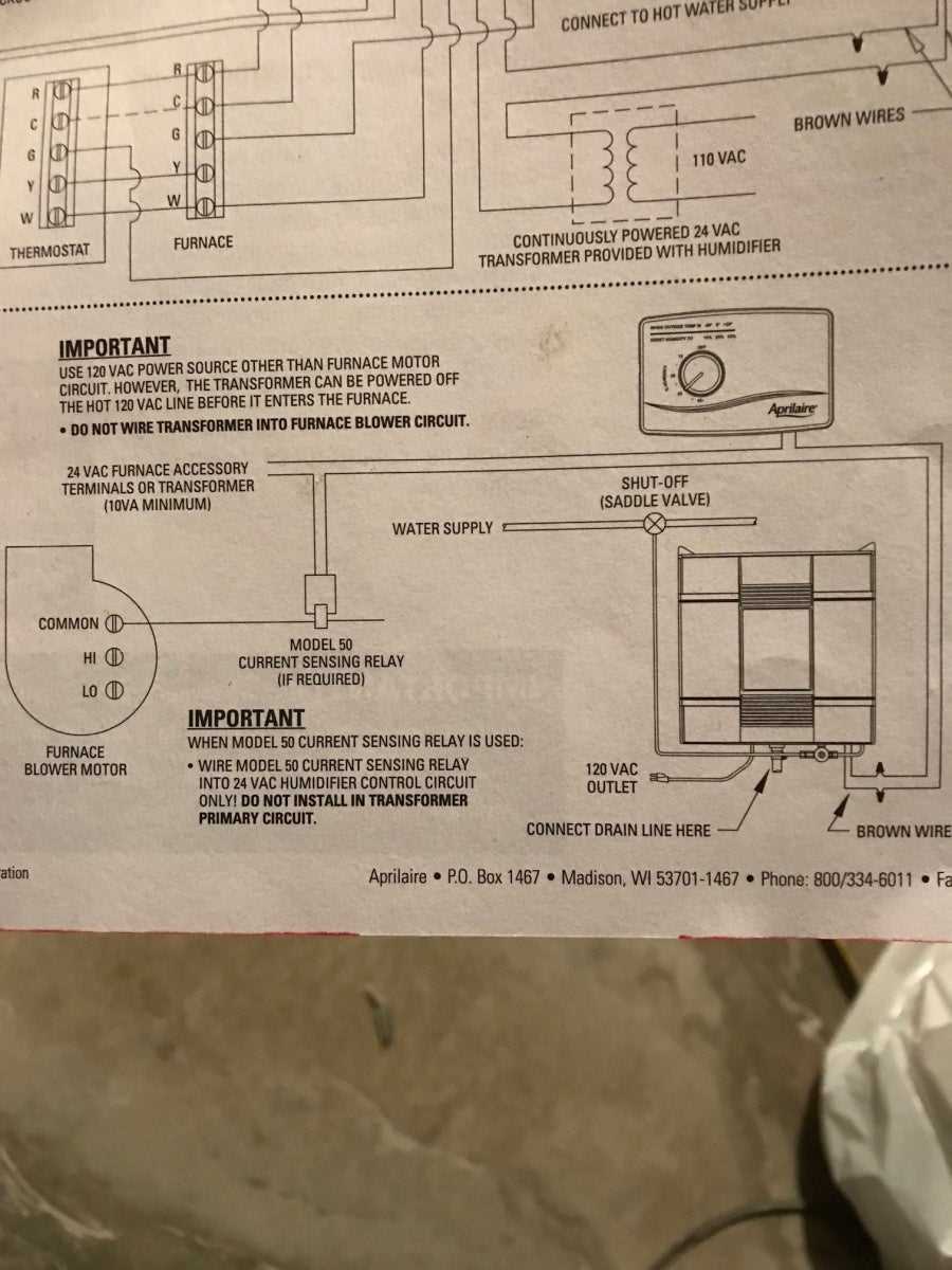 aprilaire 700 wiring diagram