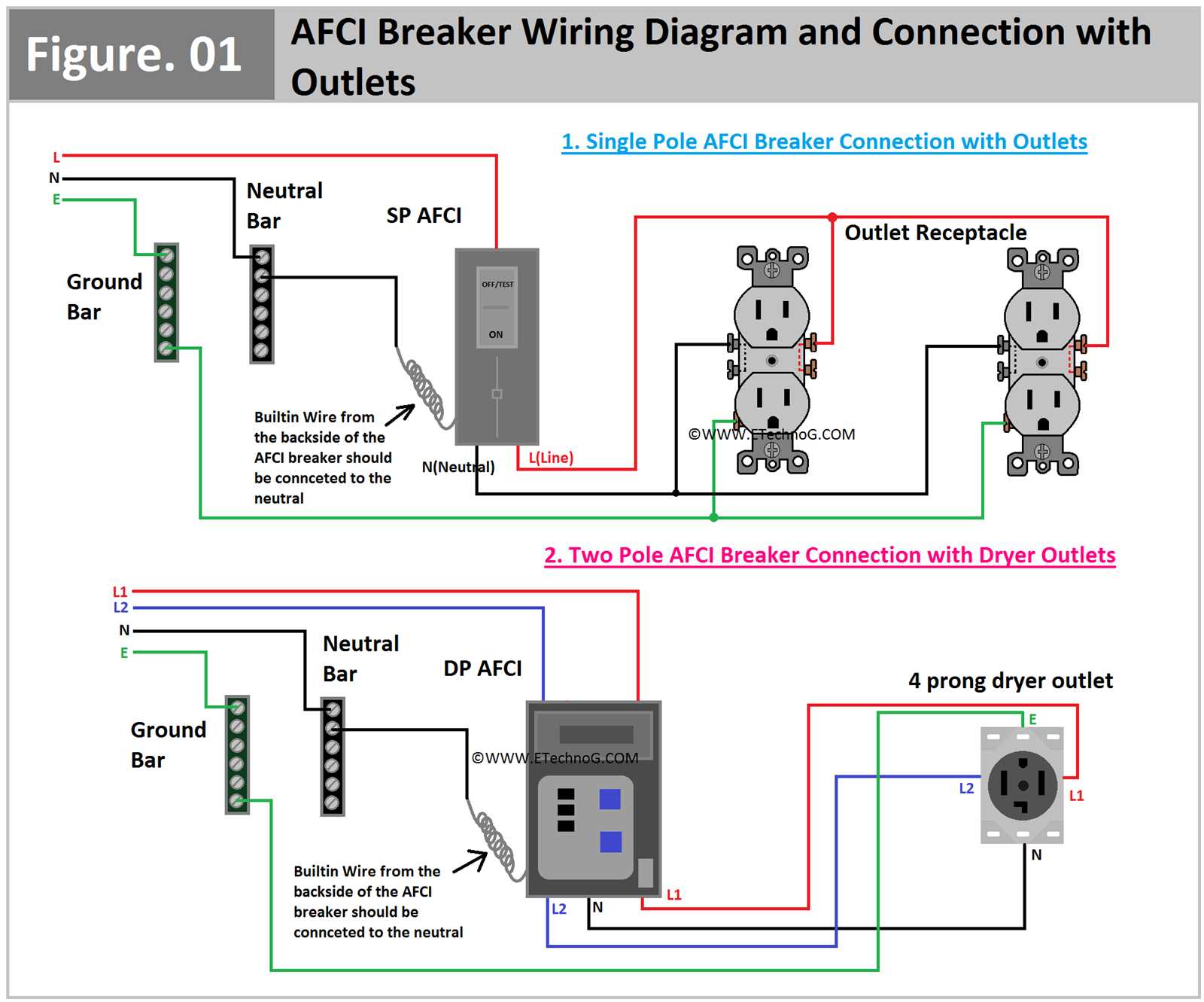 arc fault breaker wiring diagram