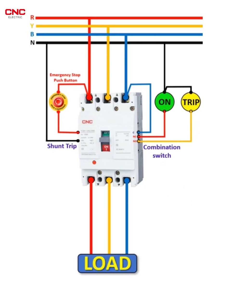 shunt trip wiring diagram