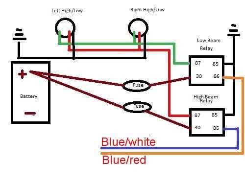 auto headlight wiring diagram