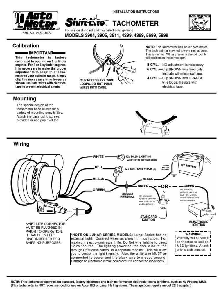 auto meter tachometer wiring diagram