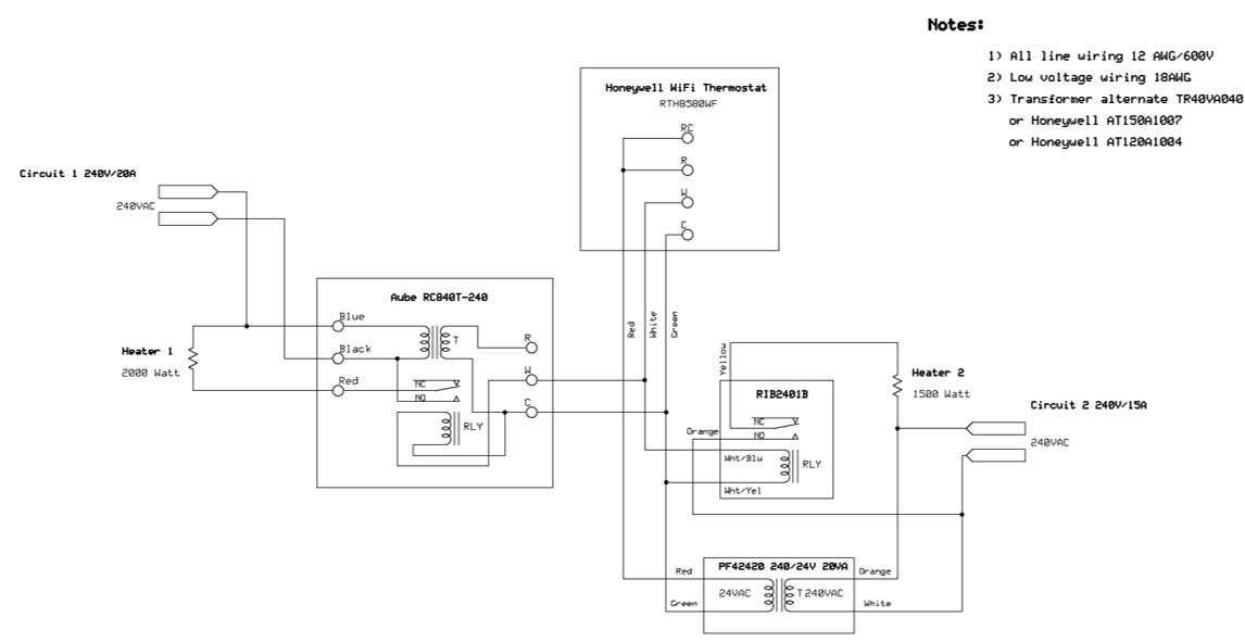 baseboard heater thermostat wiring diagram