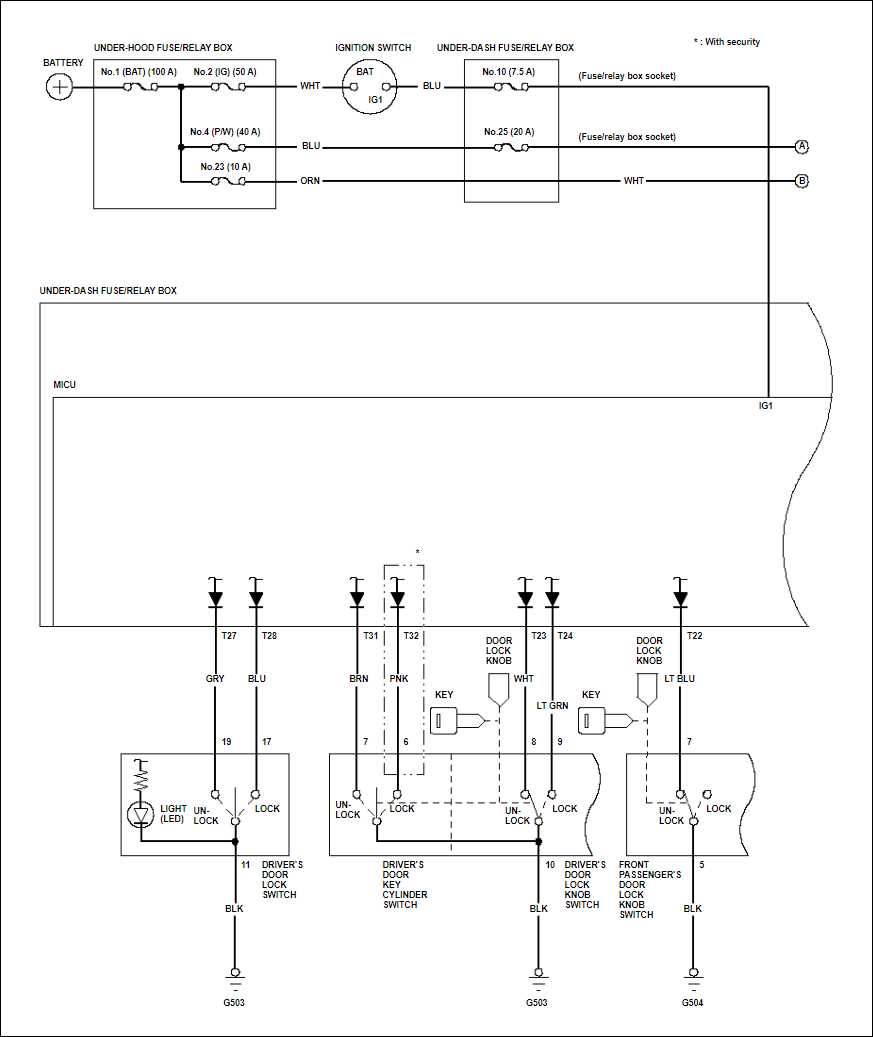 power door lock wiring diagram