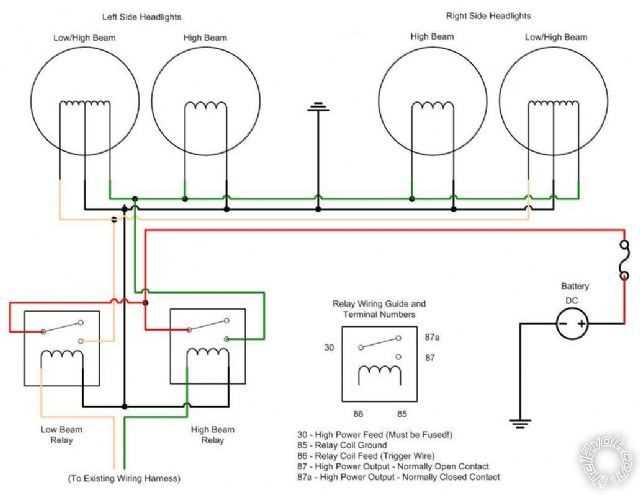 car headlight wiring diagram