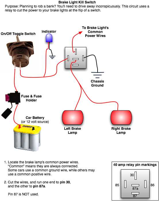 wiring diagram for tail lights