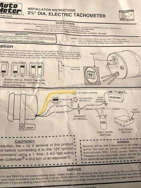 wiring diagram for auto gauge tachometer