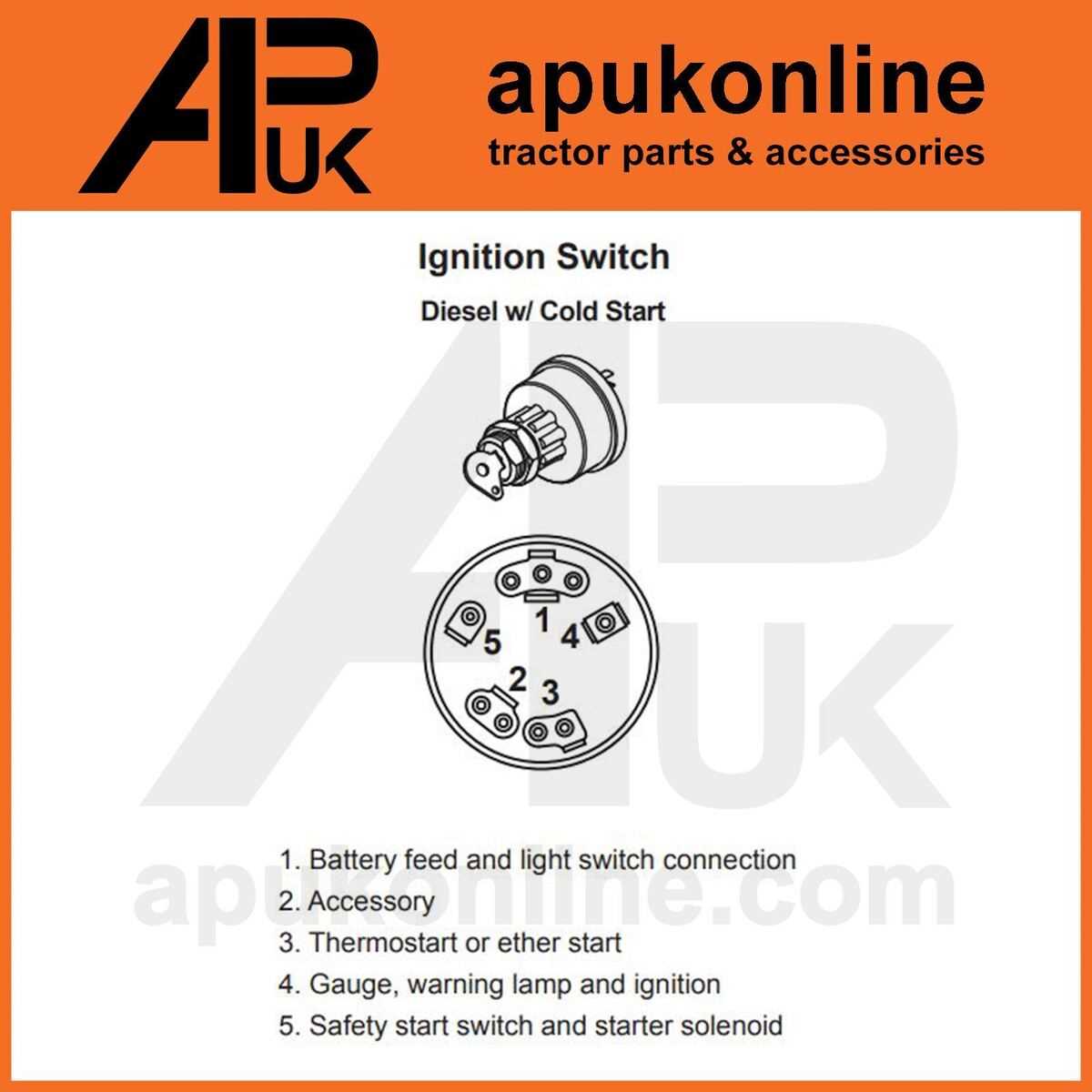 ford diesel tractor ignition switch wiring diagram